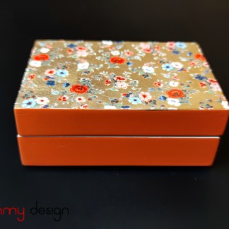 Rectangle lacquer business card box with little flower pattern 10*7*H4 cm